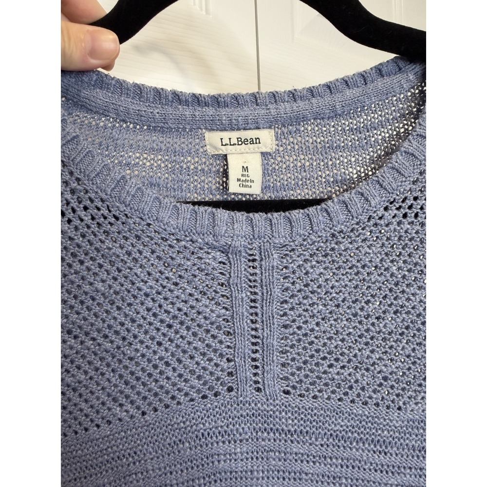 LL Bean Womens Open Knit Sweater Size M Long Y2K Fairy Grunge Indie Granola Boho - Picture 3 of 9